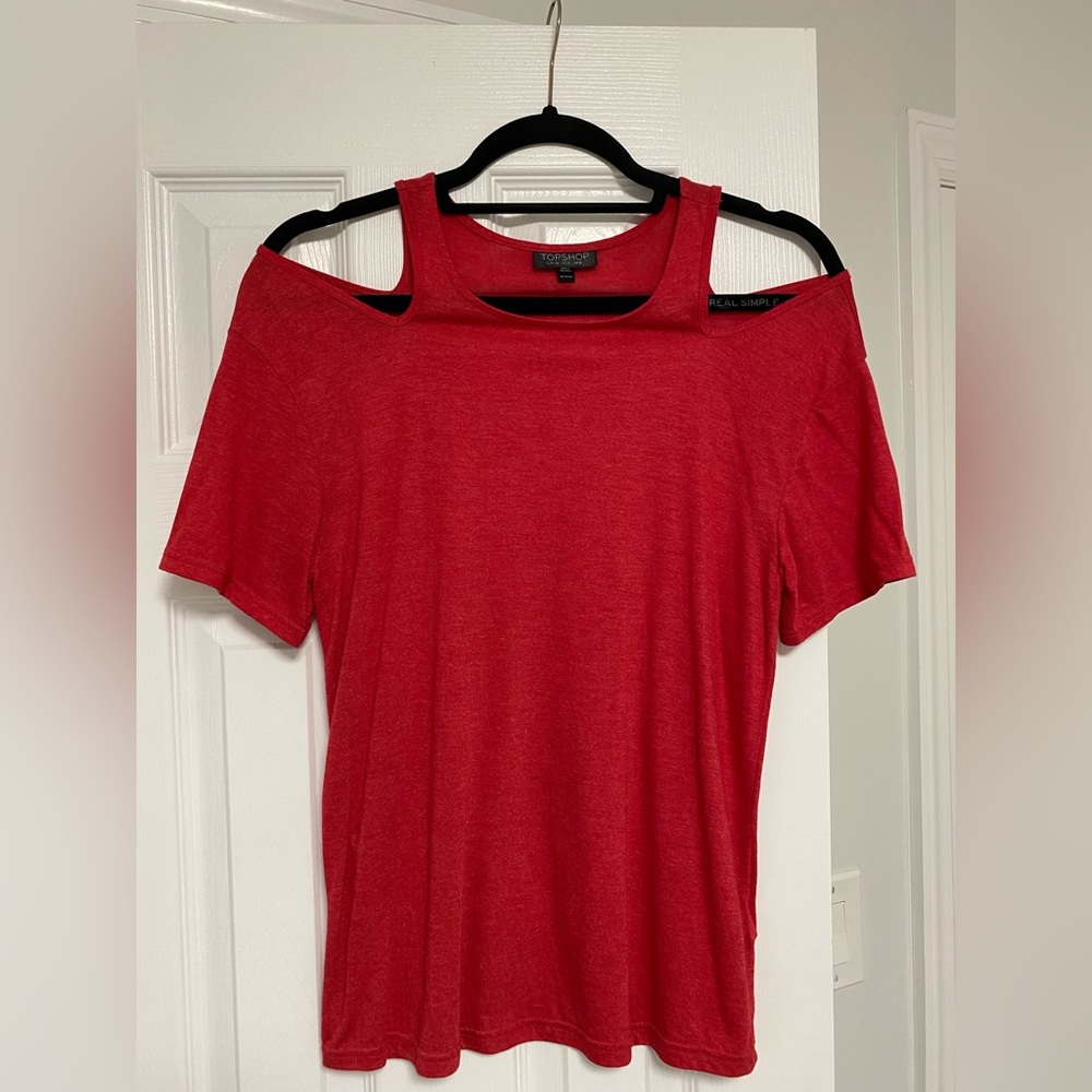 Topshop open shoulder top